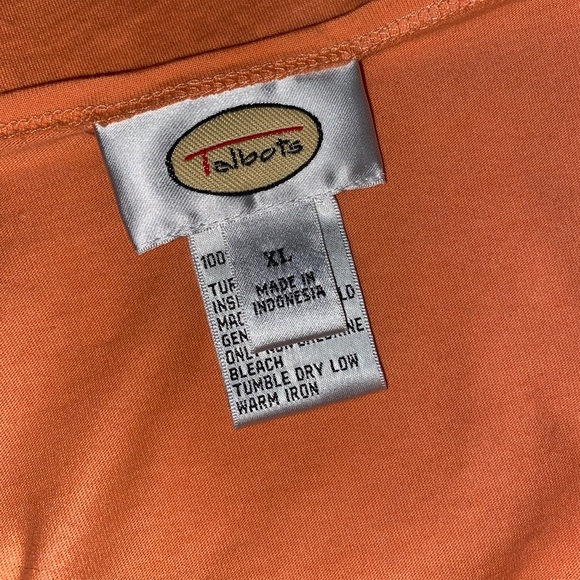 TALBOTS Lightweight Tunic Top with Keyhole Detail in Orange Size XLarge - Picture 4 of 6